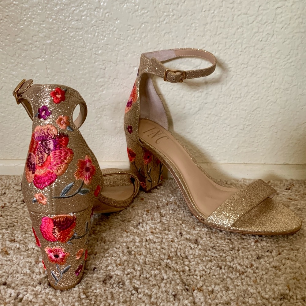 INC Embroidered Heels